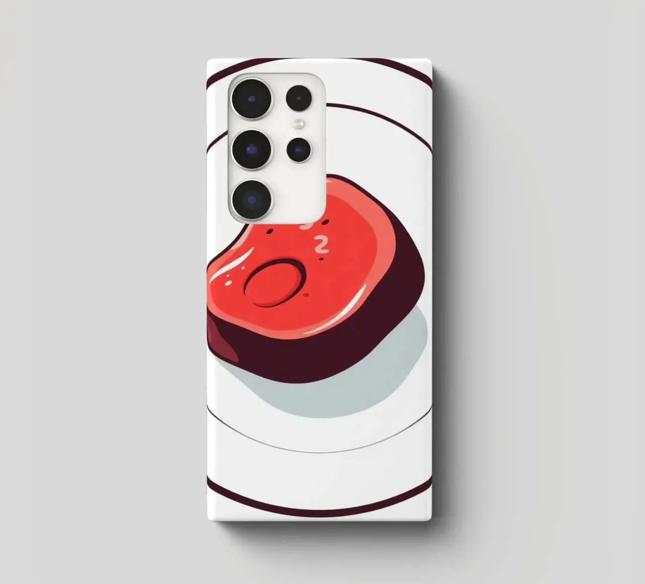 Bistecca succulenta su un piatto bianco dal design semplice cover samsung da DesignDoodle