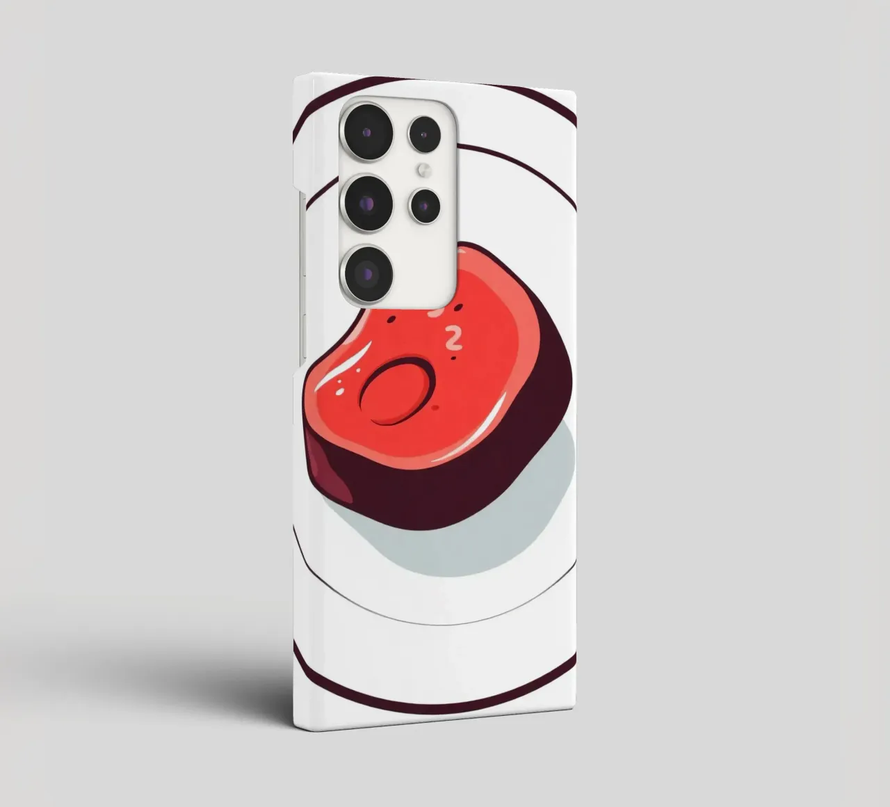 Bistecca succulenta su un piatto bianco dal design semplice cover samsung da DesignDoodle