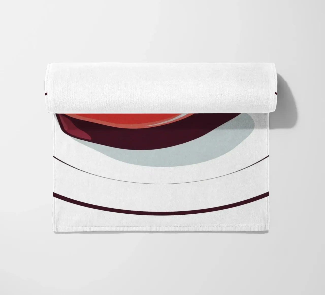 Bistecca succulenta su un piatto bianco dal design semplice telo mare da DesignDoodle