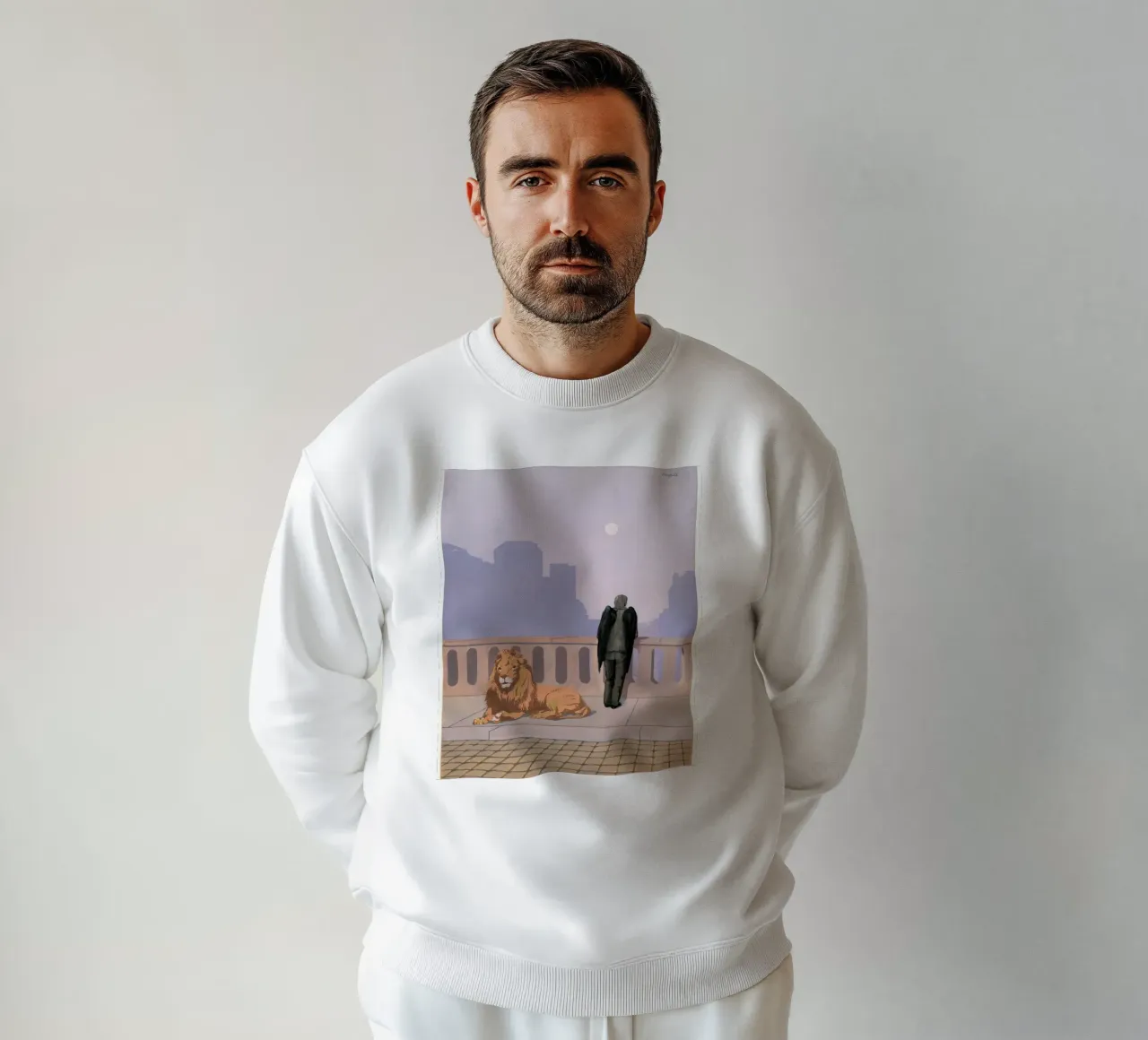 "Nostalgia di casa" di René Magritte felpa da Classic Art Prints