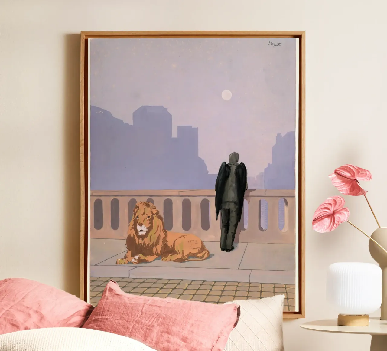 "Nostalgia di casa" di René Magritte tela con Cornice a cassetta da Classic Art Prints