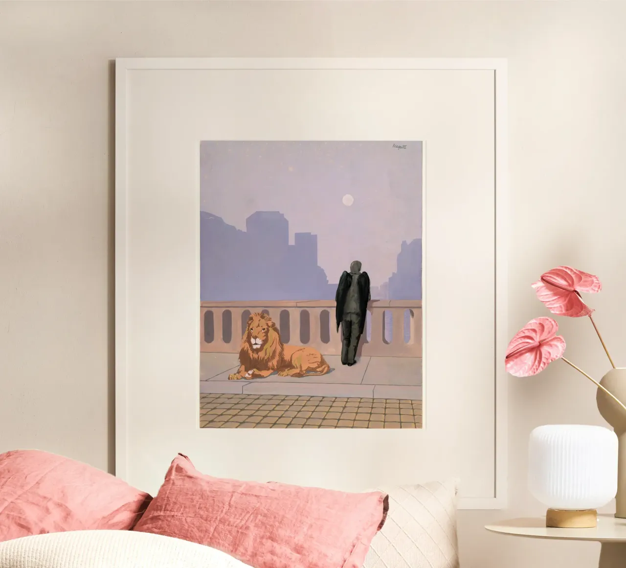 "Nostalgia di casa" di René Magritte poster con telaio in legno da Classic Art Prints
