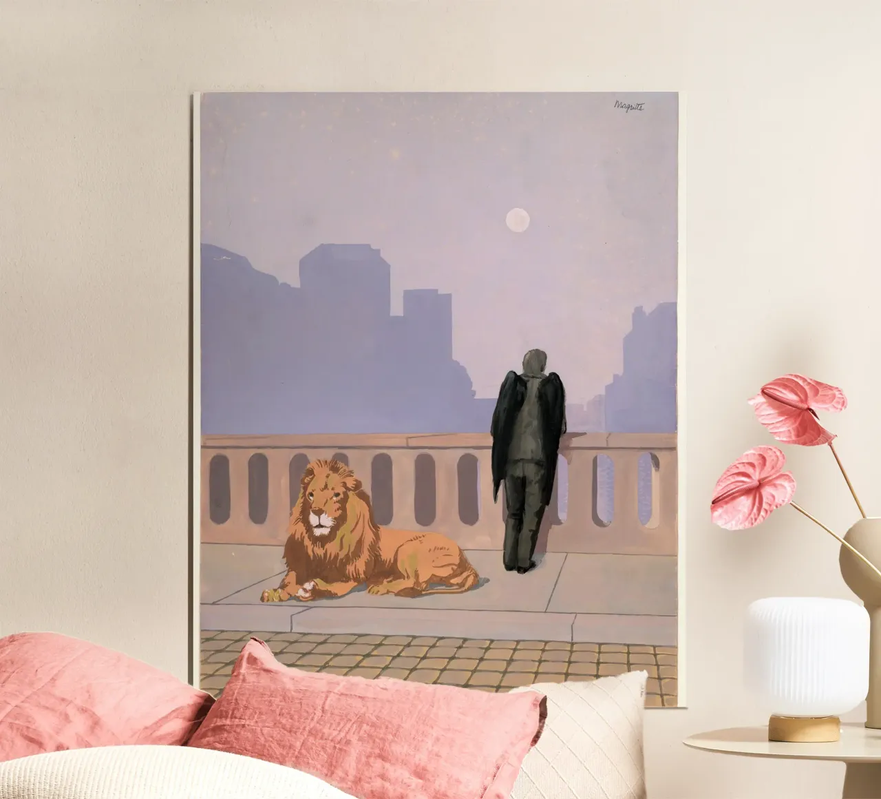 "Nostalgia di casa" di René Magritte poster con telaio in legno da Classic Art Prints