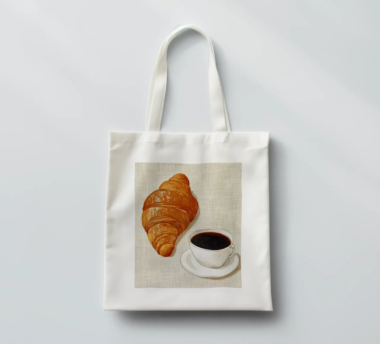 Caffè e croissant borsa in juta da Curious Canvas