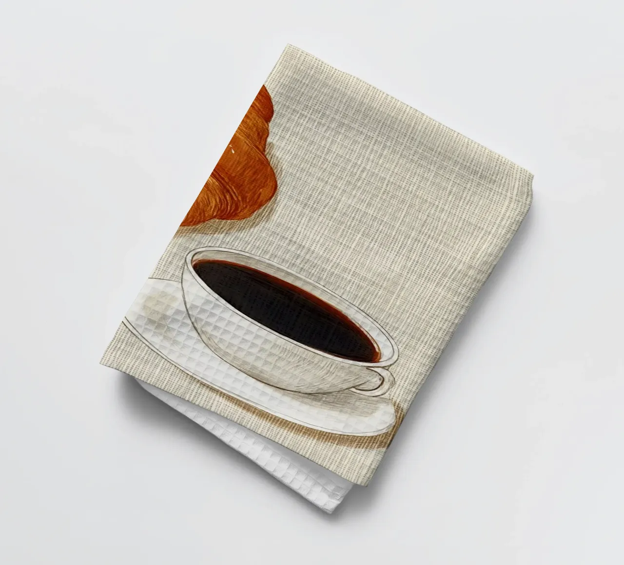 Caffè e croissant canovaccio da cucina da Curious Canvas