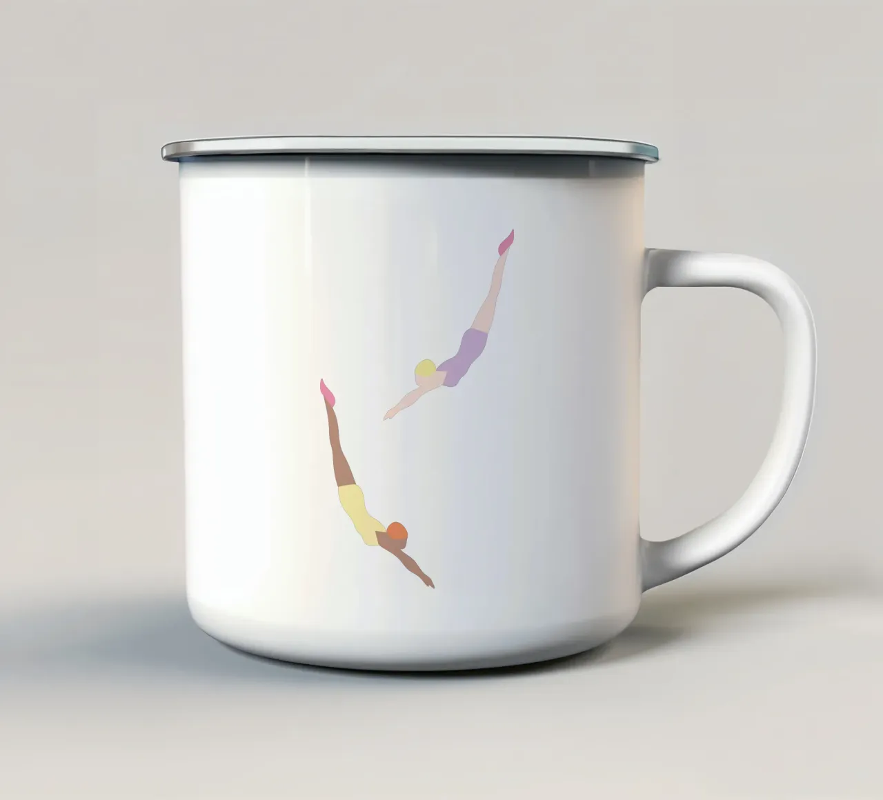 Nuoto tazza in smalto da carmenillustrationdesign