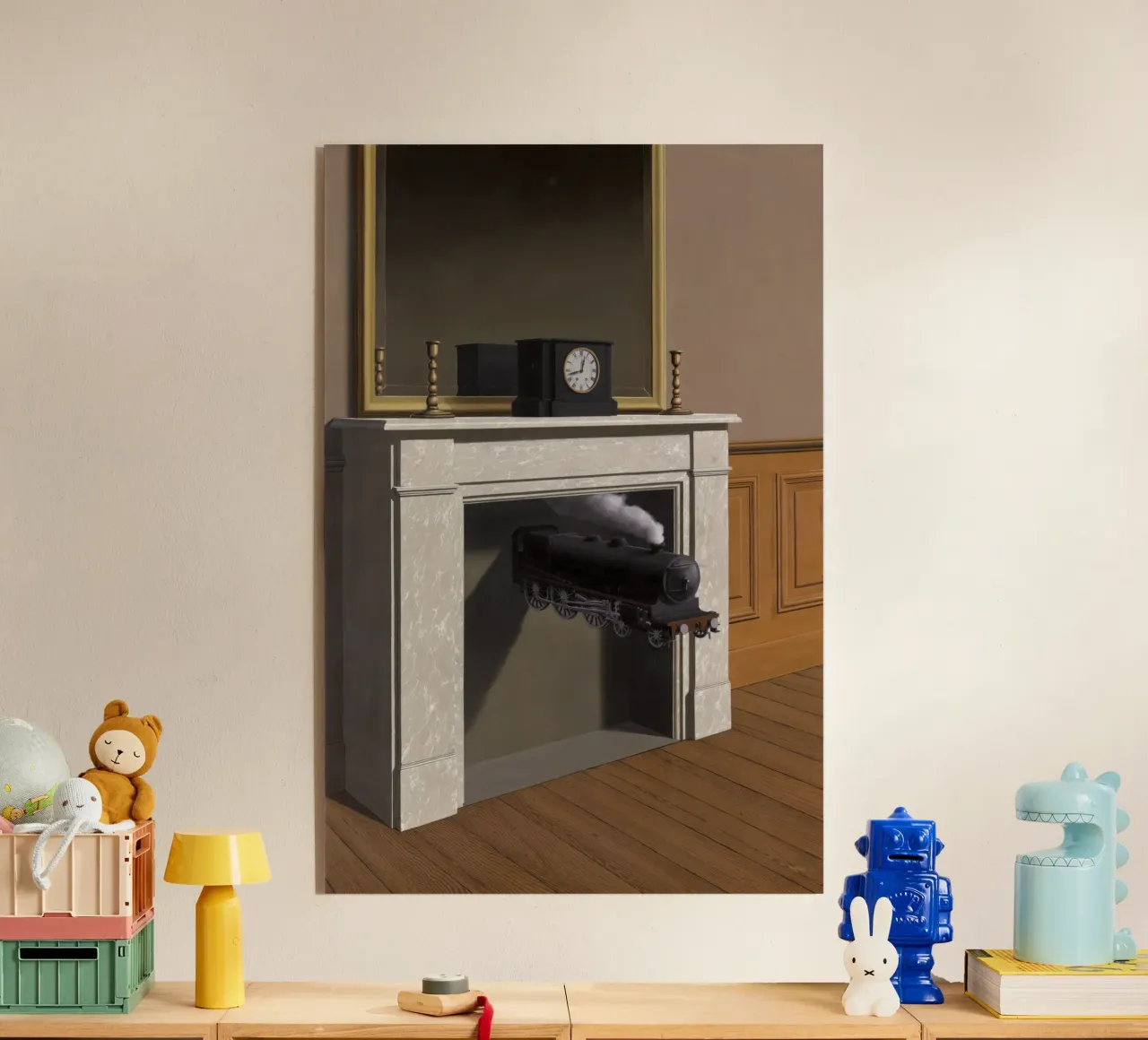 "Die abgestochene Dauer" (Time Transfixed) von René Magritte Acryl-Glas von Classic Art Prints