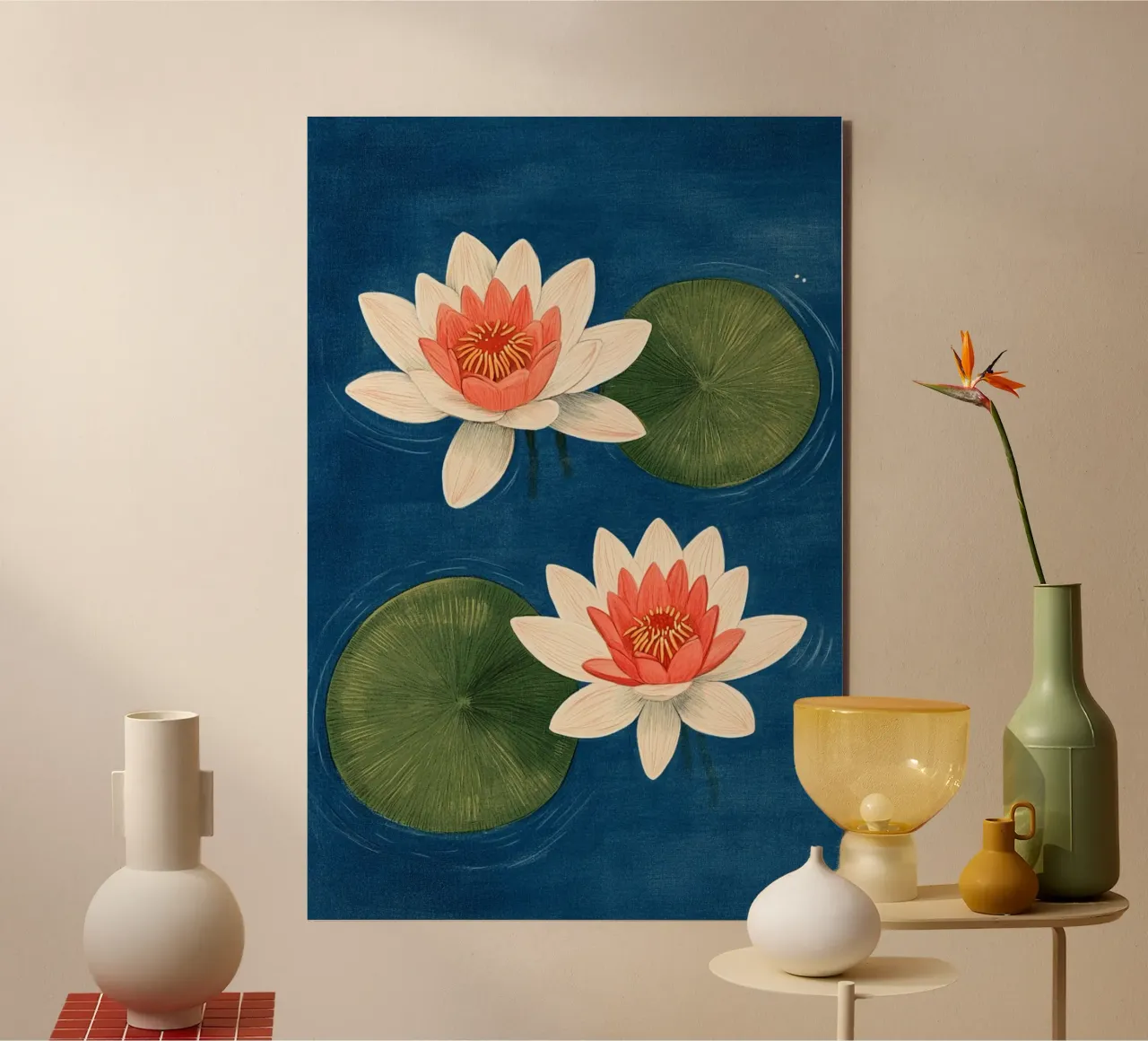 Due ninfee alluminio dibond da Curious Canvas