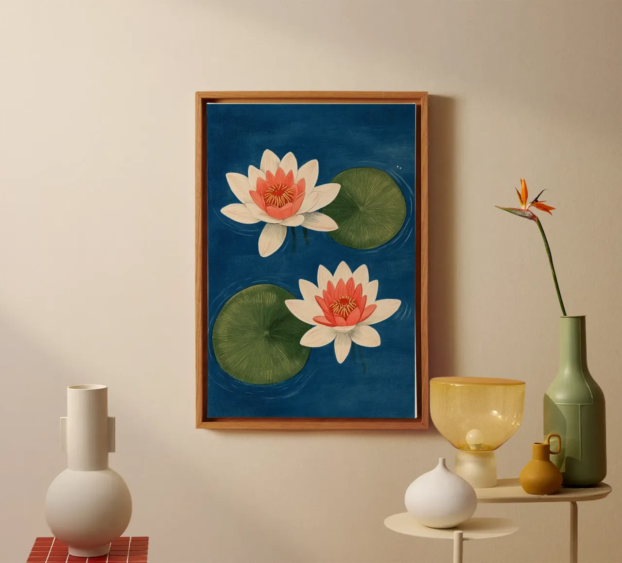 Due ninfee tela con Cornice a cassetta da Curious Canvas