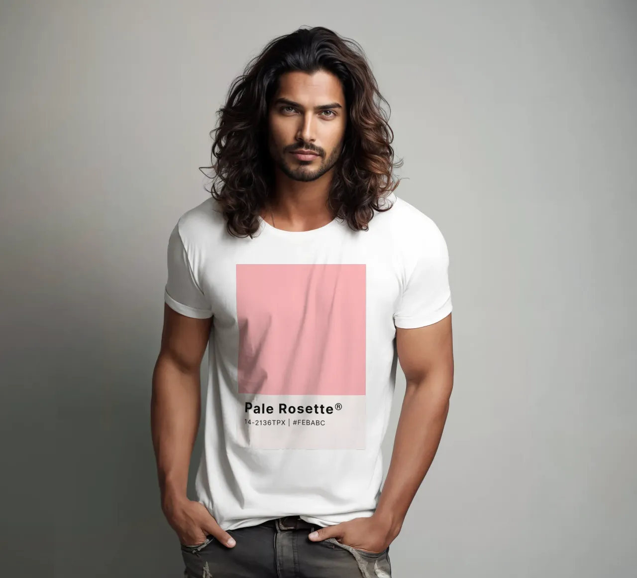 "Pale Rosette" Pantone Color Chip Art - Minimalist Pink t-shirt by ClubArt