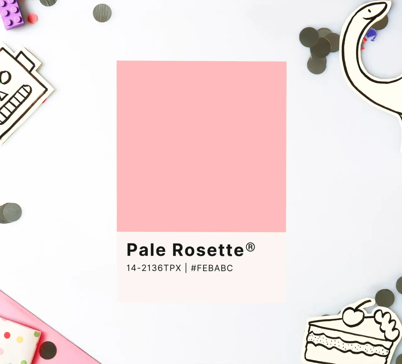 "Pale Rosette" Pantone Color Chip Art - Minimalist Pink sticker by ClubArt