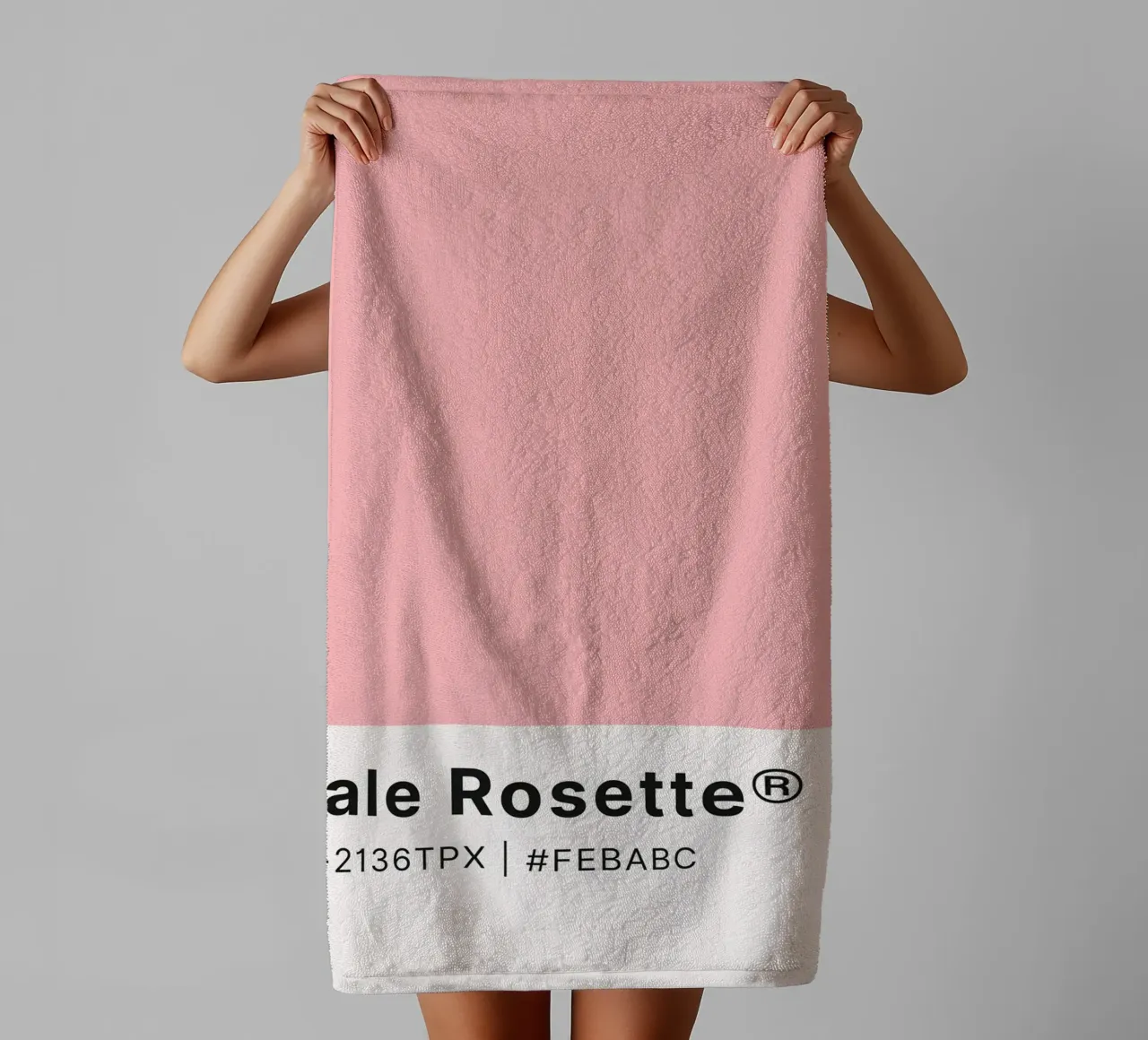 "Lichtrozet" Pantone Color Chip Art - Minimalistisch Roze badhanddoek van ClubArt