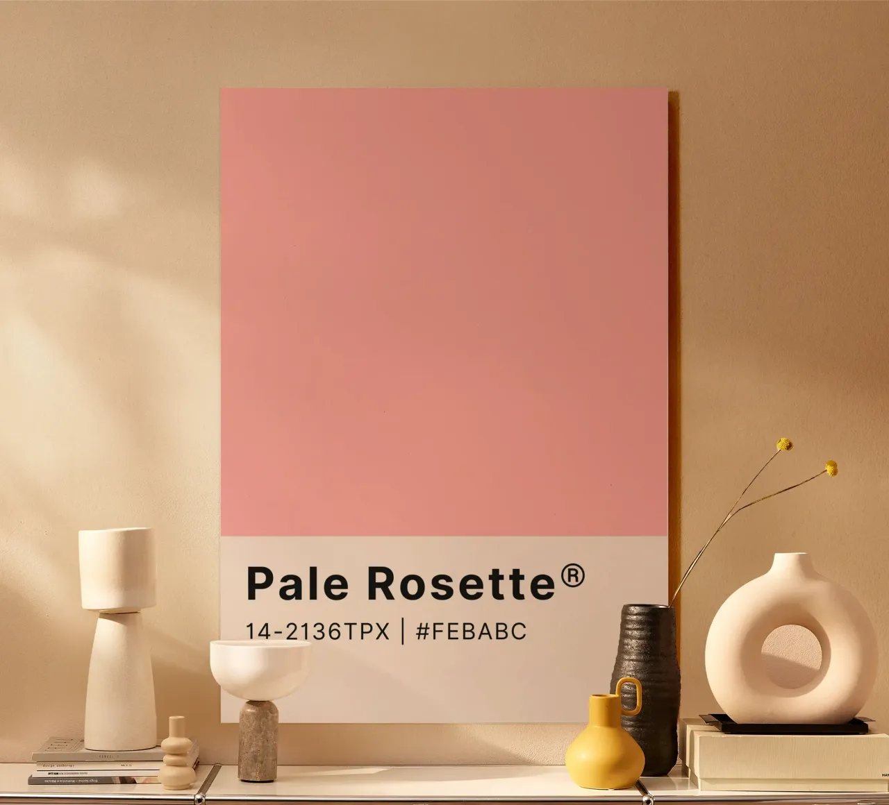 "Pale Rosette" Pantone Color Chip Art - Minimalist Pink forex plate by ClubArt