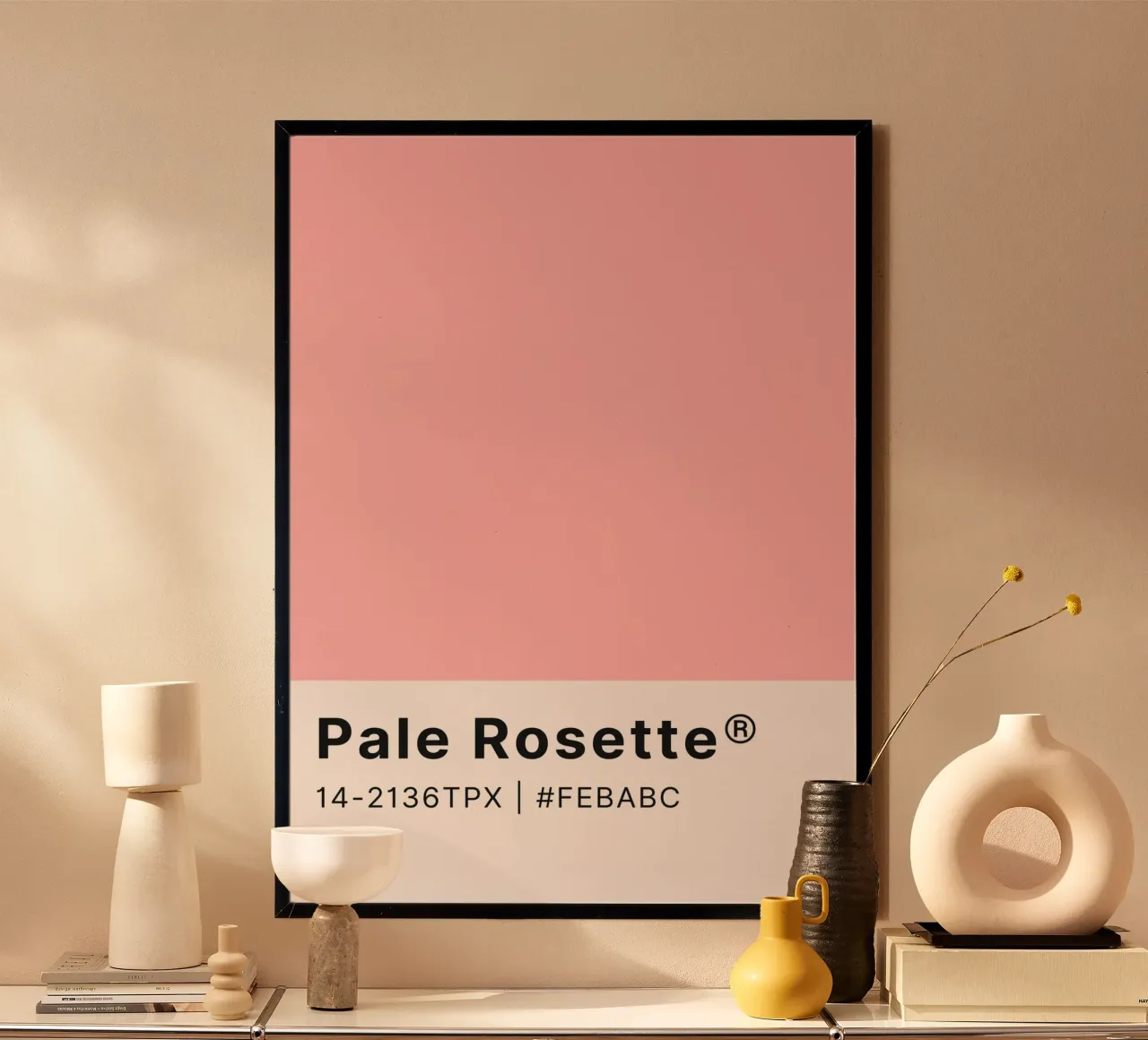 "Pale Rosette" Pantone Color Chip Art - Minimalist Pink poster by ClubArt