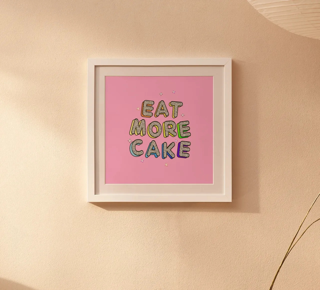 Eat More Cake - Typographie rétro audacieuse imprimée poster de showmemars