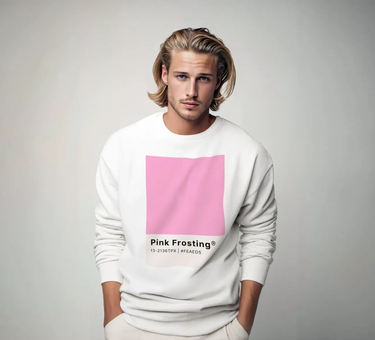 "Pink Frosting" Pantone Color Chip Art - Douceur et modernité sweat de ClubArt