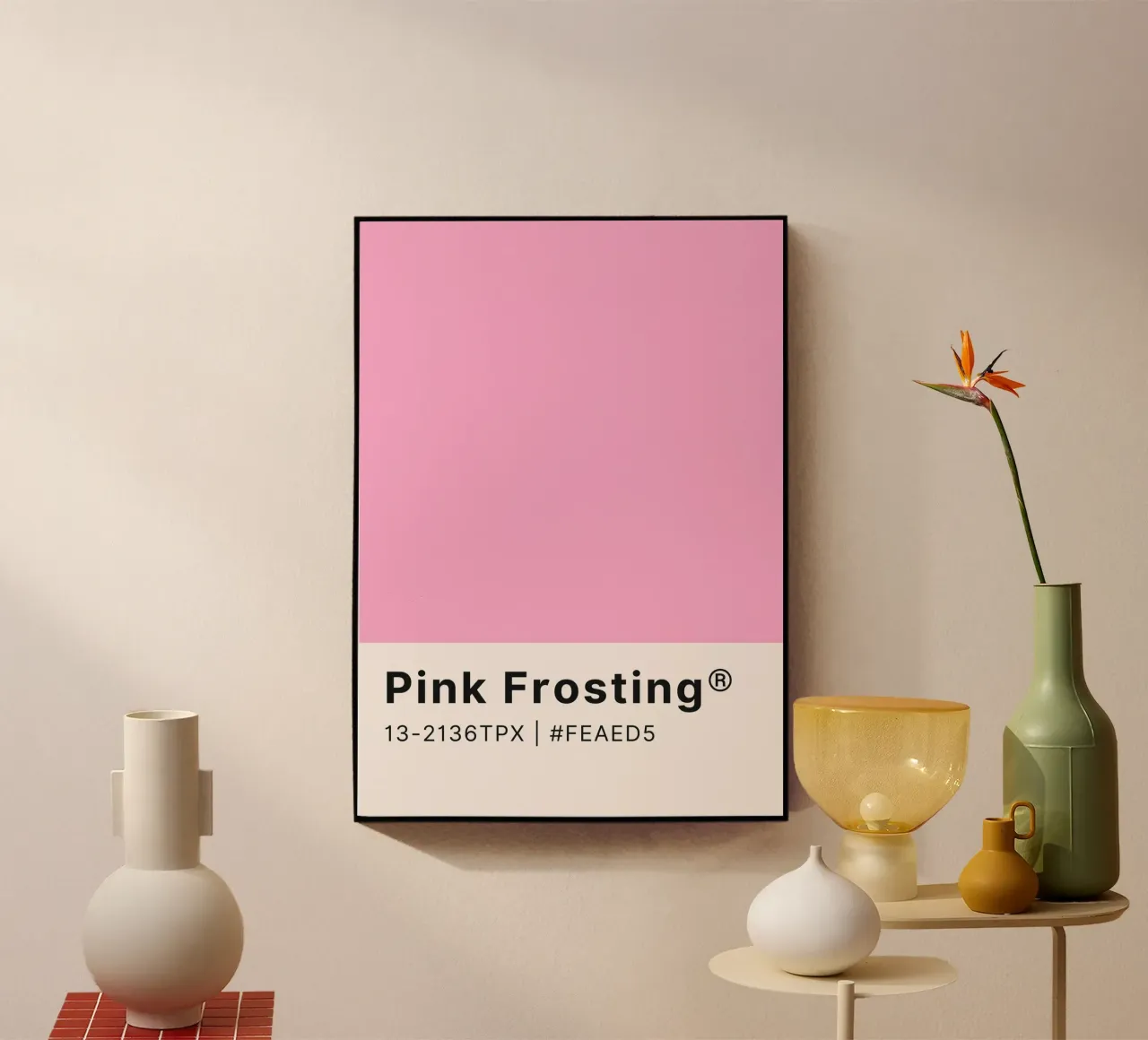 "Pink Frosting" Pantone Farbchip-Kunst - Süß & Modern Acryl-Glas von ClubArt