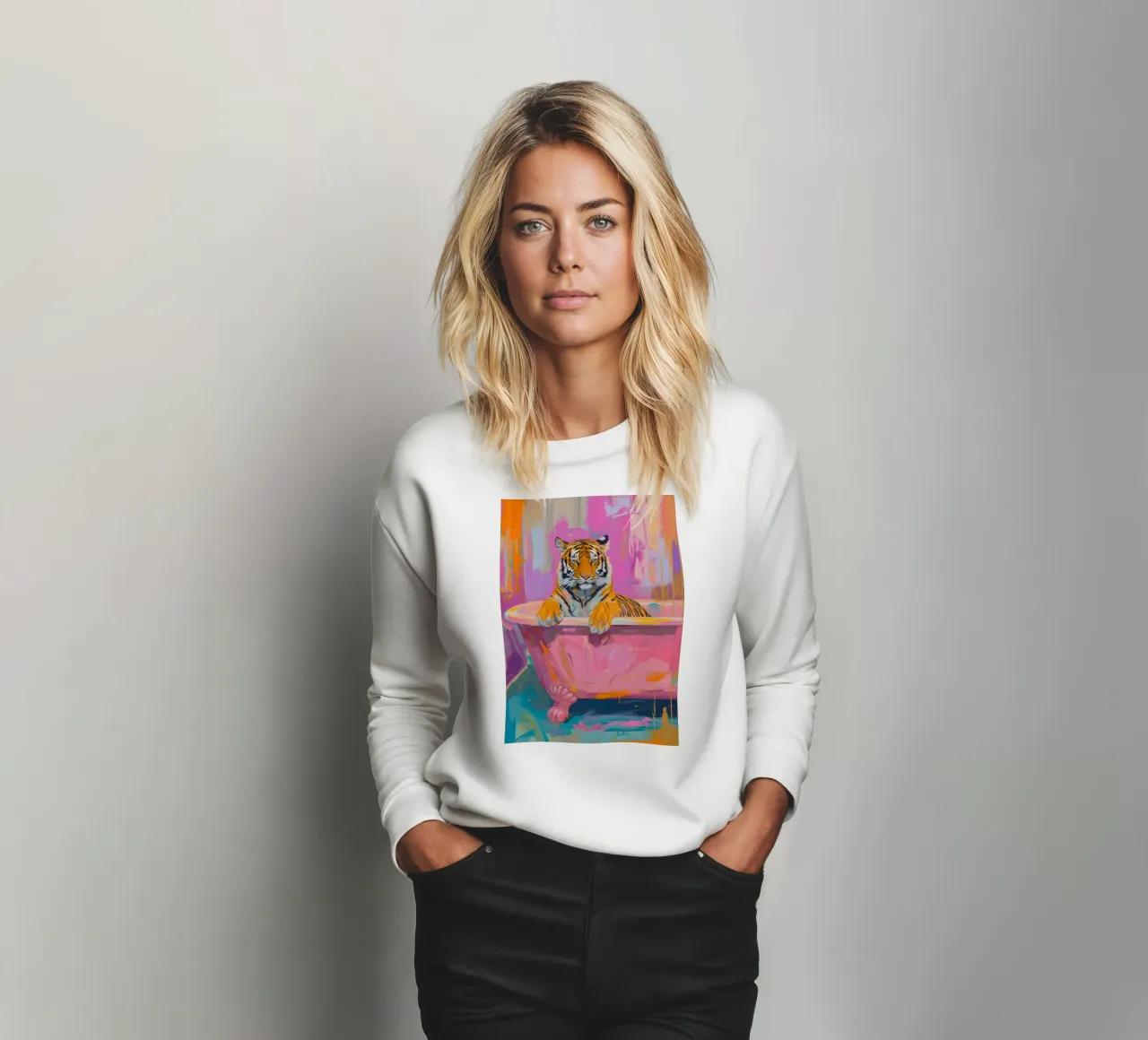 "Tiger's Soak" Abstrakte Pop Art - Lebendig & Skurril Sweatshirt von ClubArt