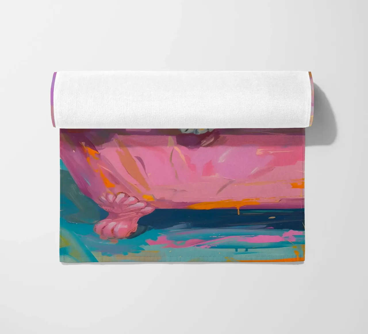 "Tiger's Soak" Abstract Pop Art - Vibrant & Whimsical beach towel by ClubArt