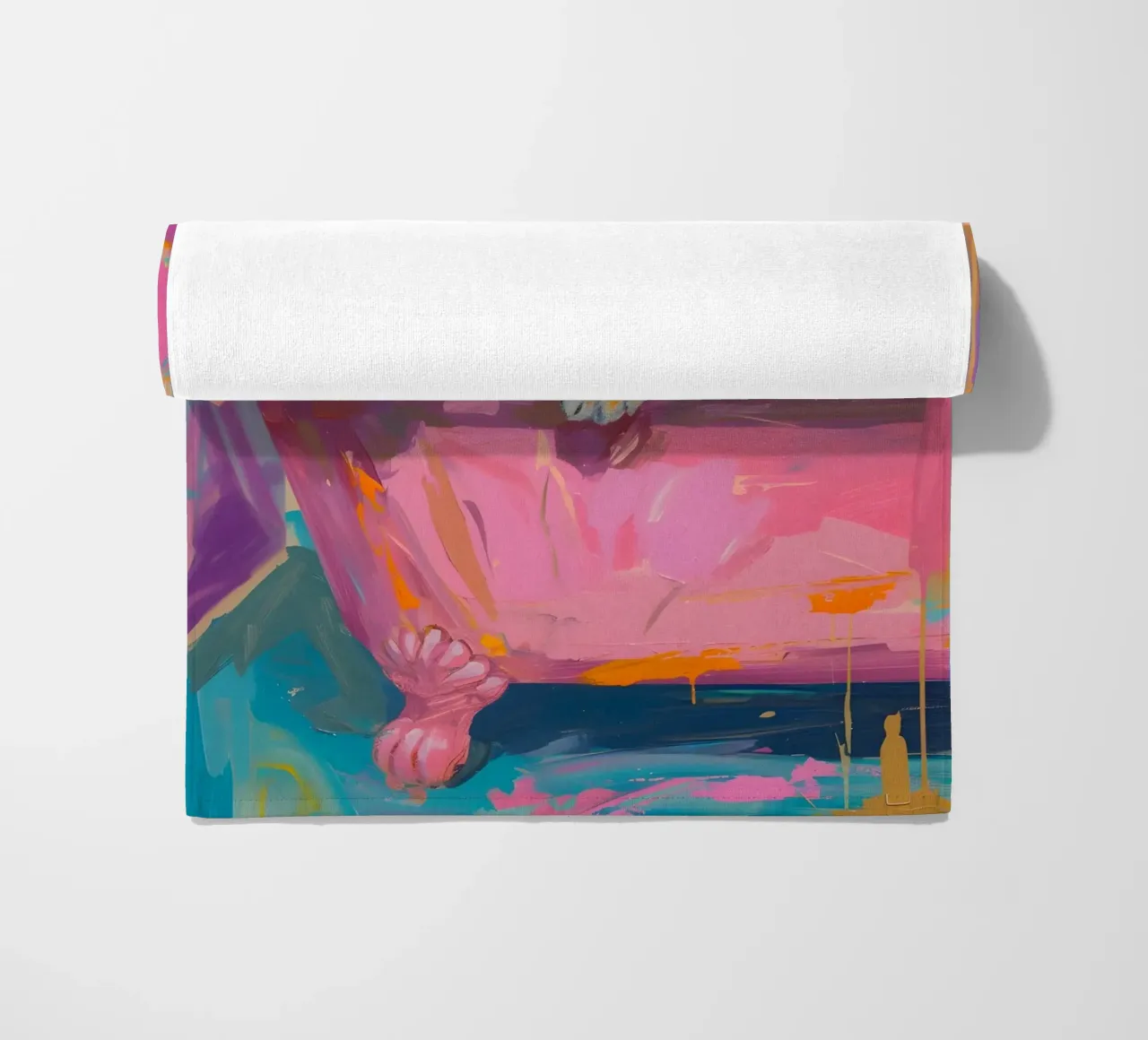 "Tiger's Soak" Abstract Pop Art - Vibrant & Whimsical beach towel by ClubArt