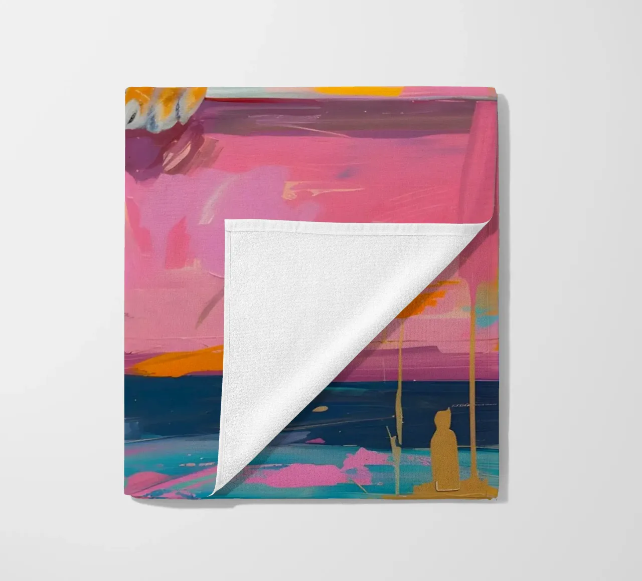 "Tiger's Soak" Abstract Pop Art - Vibrant & Whimsical beach towel by ClubArt