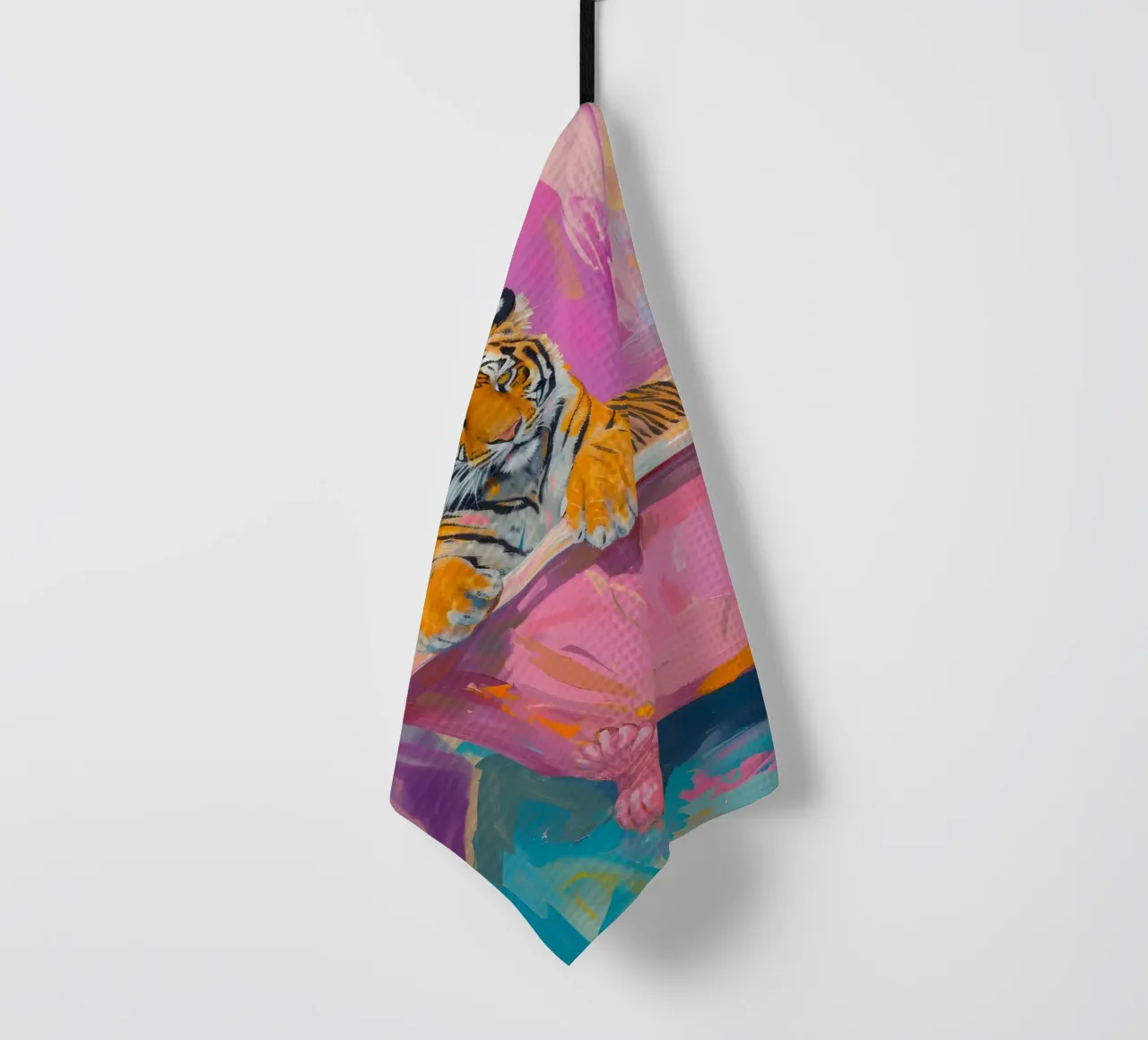 Pop Art astratta "Tiger's Soak" - Vibrante e stravagante canovaccio da cucina da ClubArt