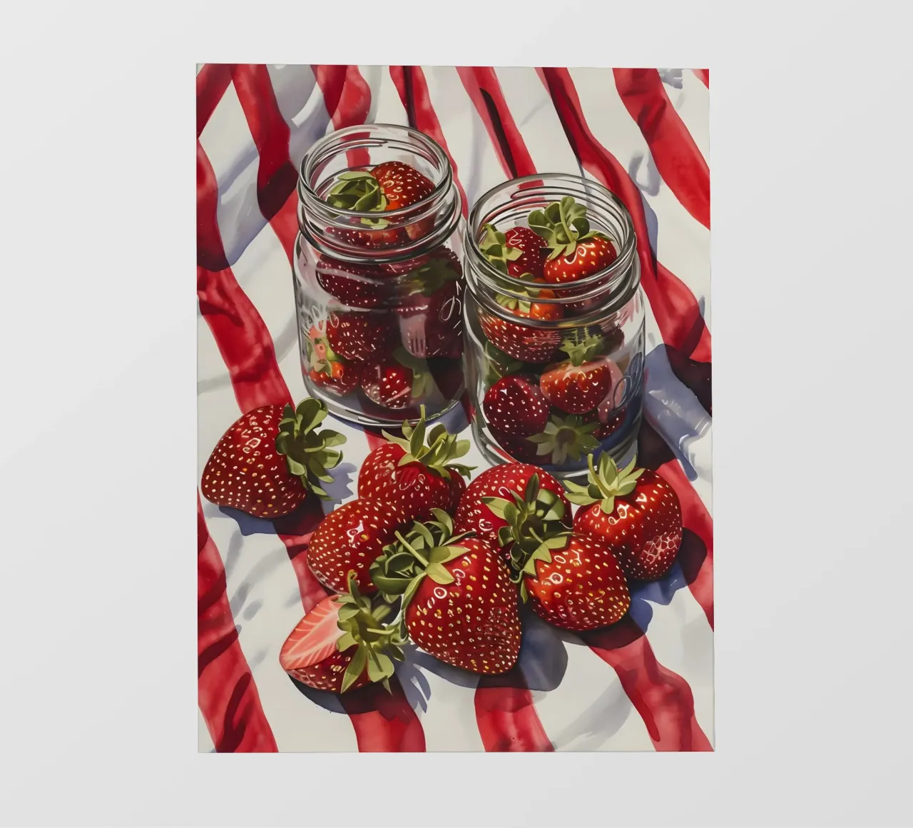 Jörg Gamroth - Fragole iperrealiste, natura morta, cibo A telo in pvc da ClubArt