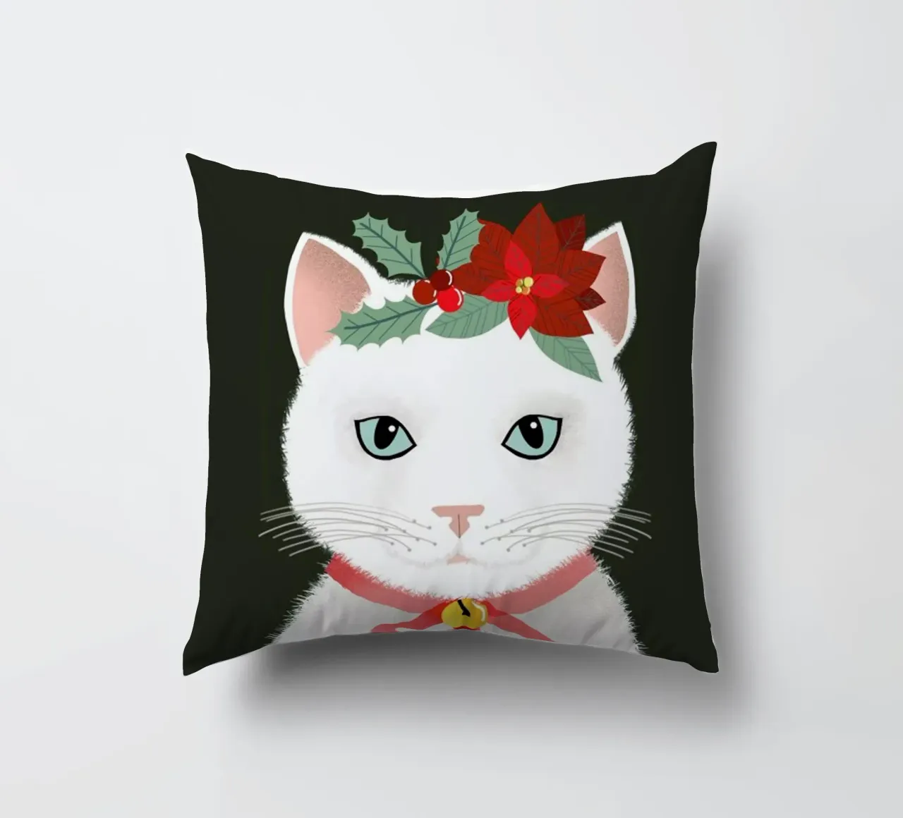 Holiday Kitty cojín de cafelab