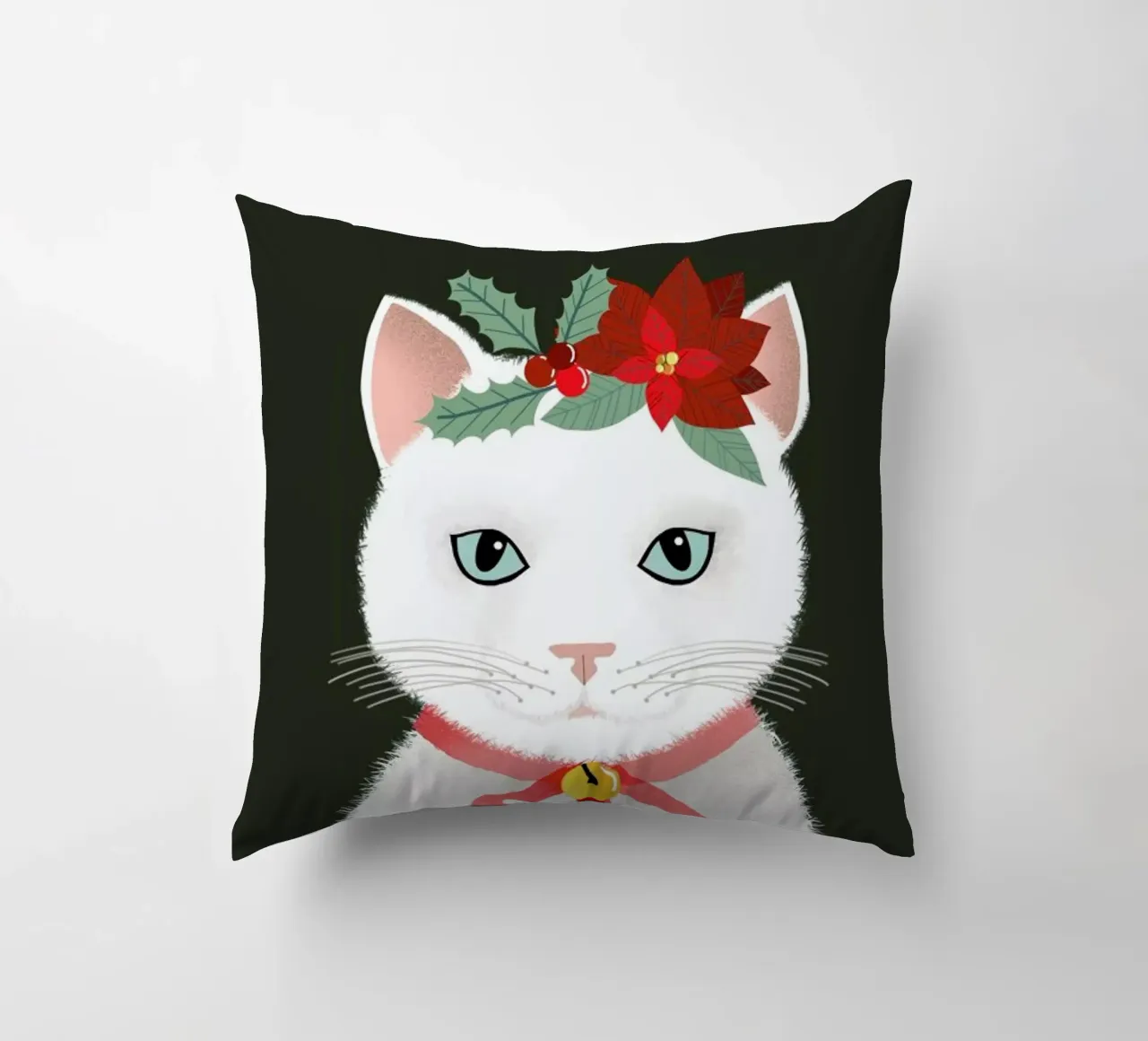 Holiday Kitty cojín de cafelab