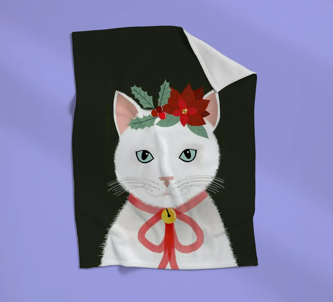 Holiday Kitty coperta in pile da cafelab