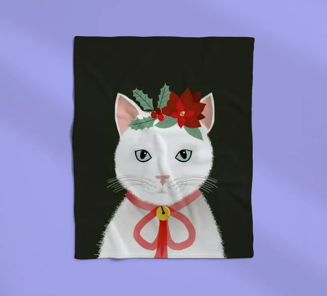 Holiday Kitty coperta in pile da cafelab