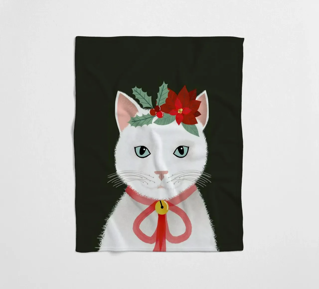 Holiday Kitty coperta in pile da cafelab