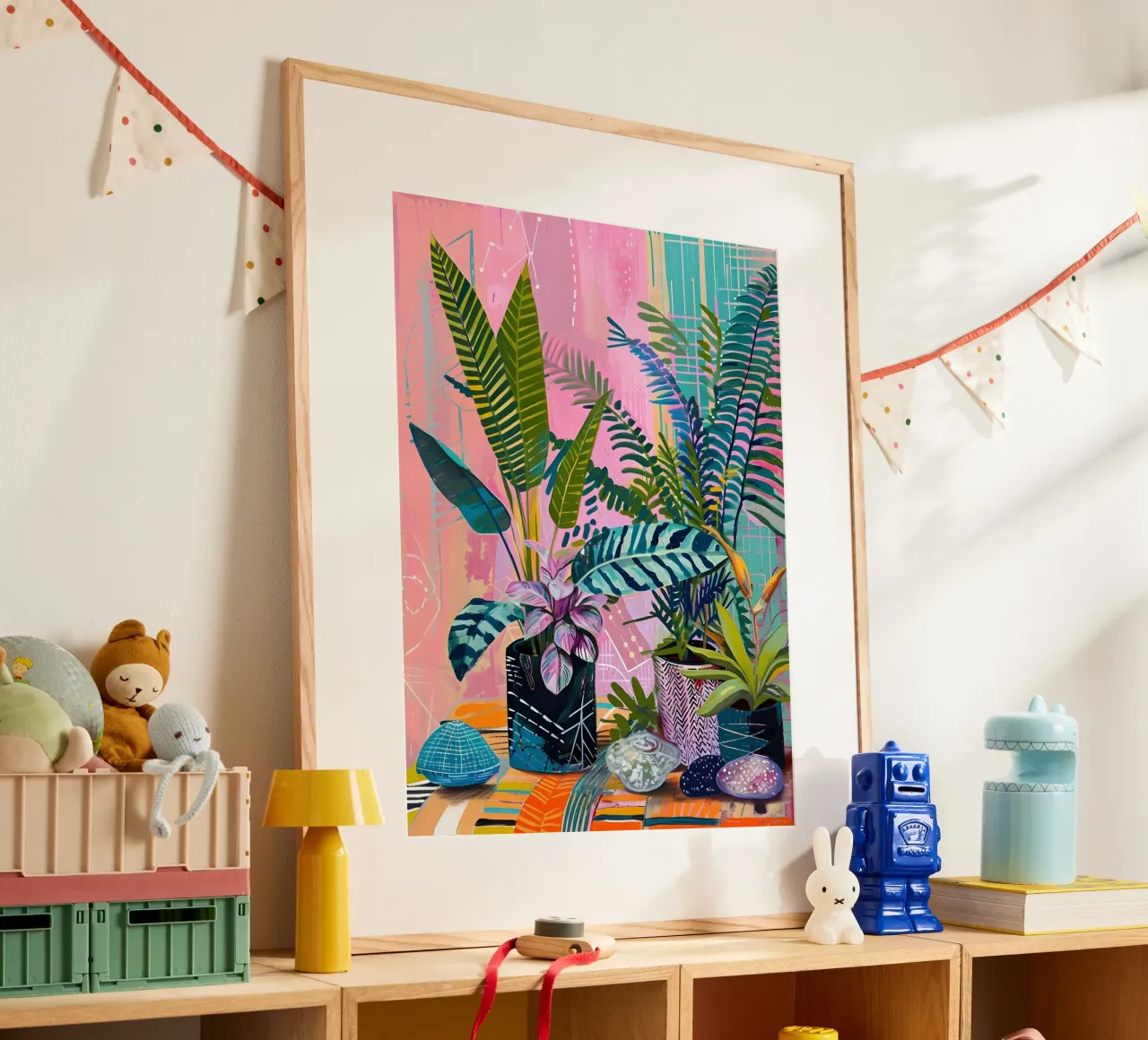 Paint Road - Abstracte jungledromen, botanische maximalistische schilderijen, poster van ClubArt