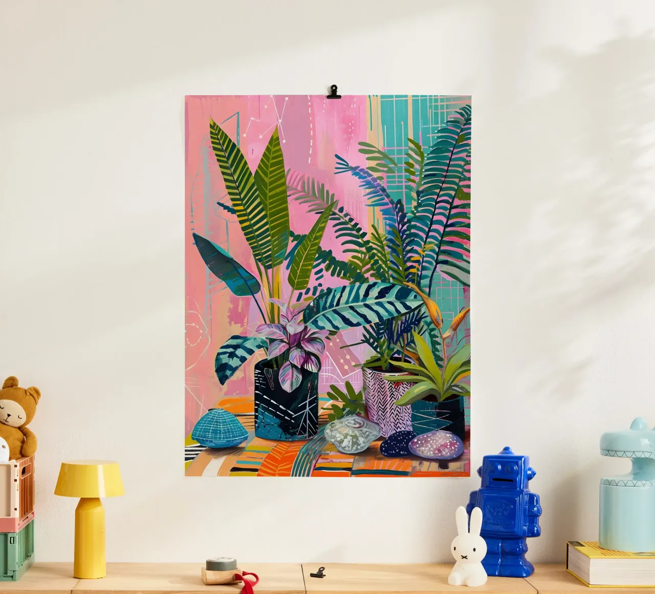 Paint Road - Abstracte jungledromen, botanische maximalistische schilderijen, poster van ClubArt