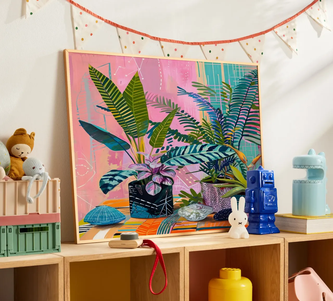 Paint Road - Abstracte jungledromen, botanische maximalistische schilderijen, poster van ClubArt