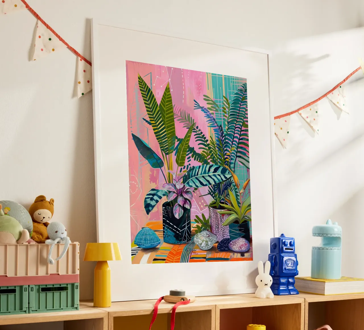 Paint Road - Abstracte jungledromen, botanische maximalistische schilderijen, poster van ClubArt