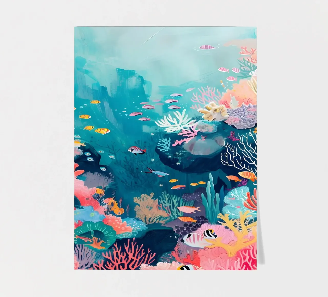 Jörg Gamroth - Lebendiges Korallenriff, Unterwasserwelt, Ozean L Stickerbogen von ClubArt