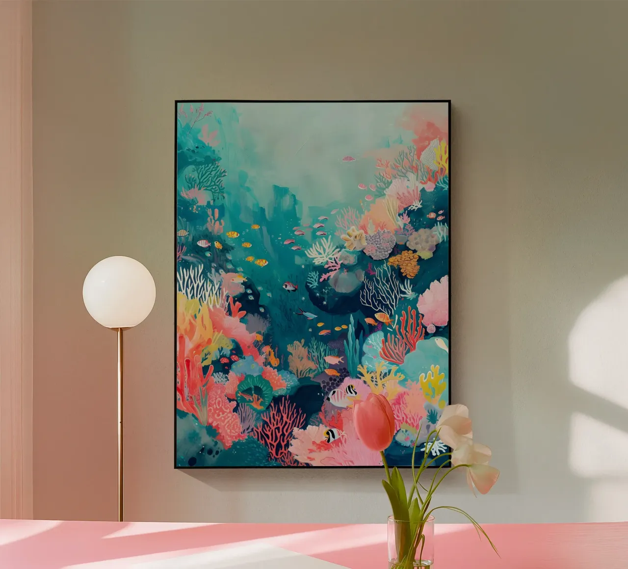 Jörg Gamroth - Lebendiges Korallenriff, Unterwasserwelt, Ozean L Acryl-Glas von ClubArt