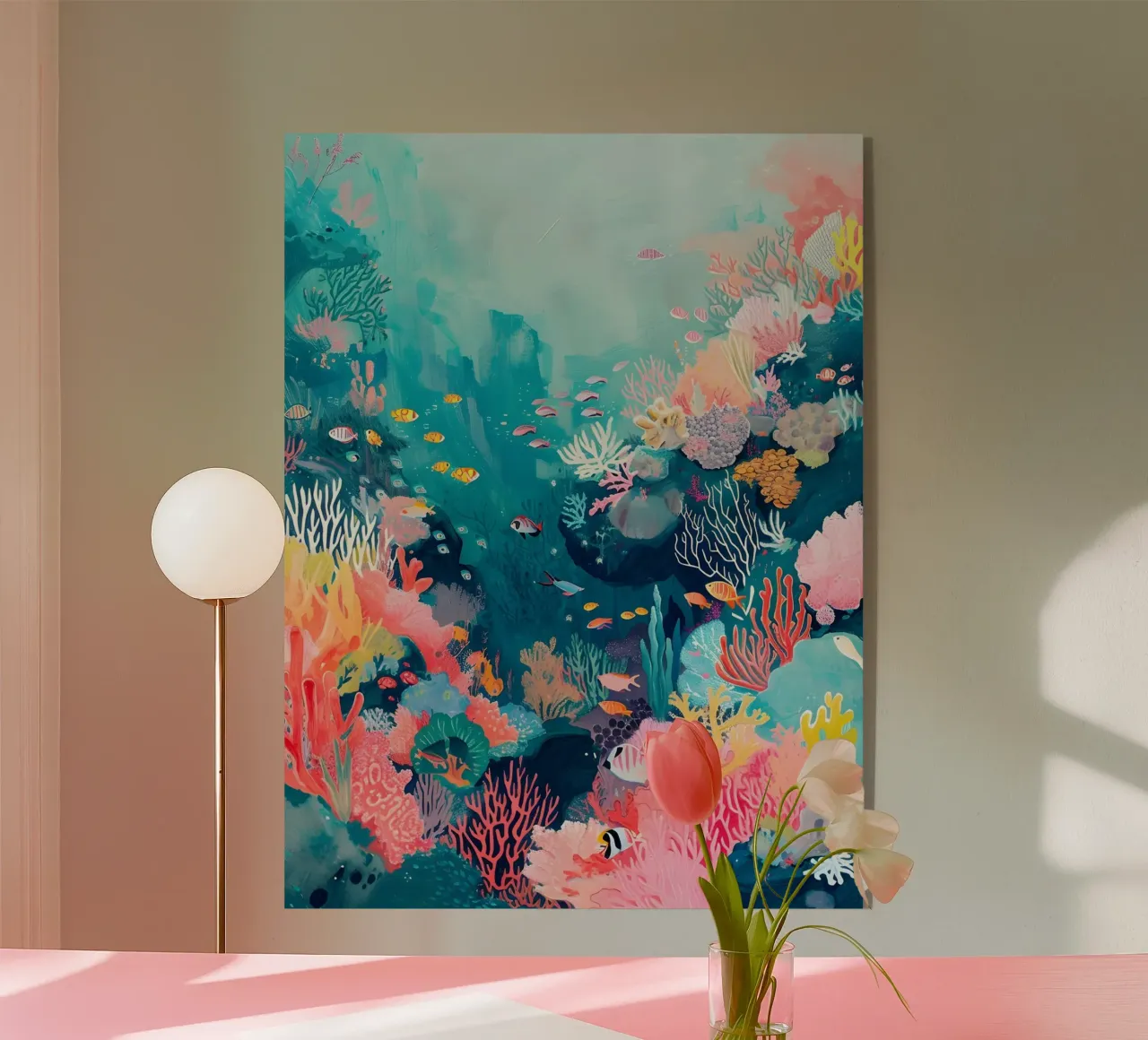 Jörg Gamroth - Lebendiges Korallenriff, Unterwasserwelt, Ozean L Acryl-Glas von ClubArt