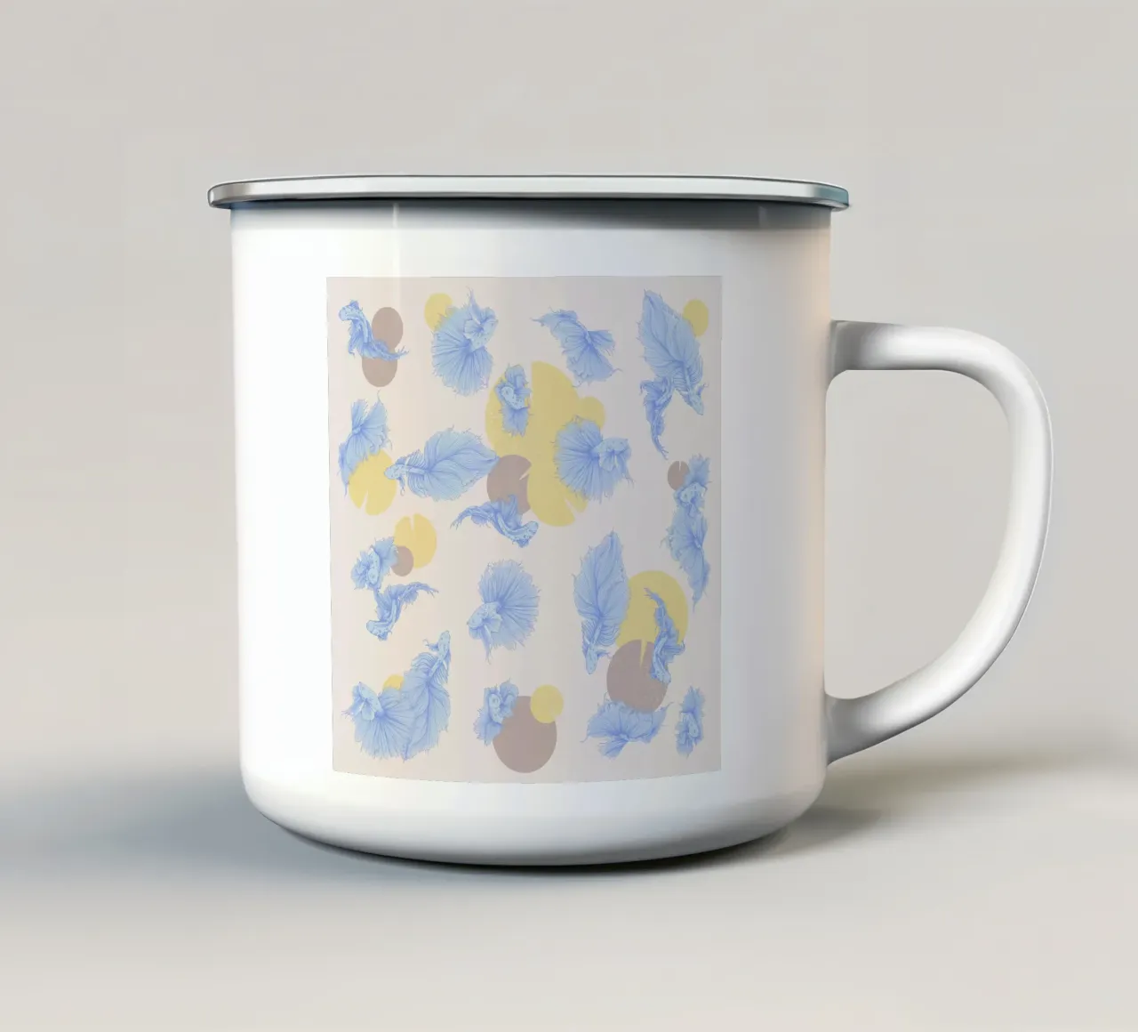 Pesce giapponese tazza in smalto da carmenillustrationdesign