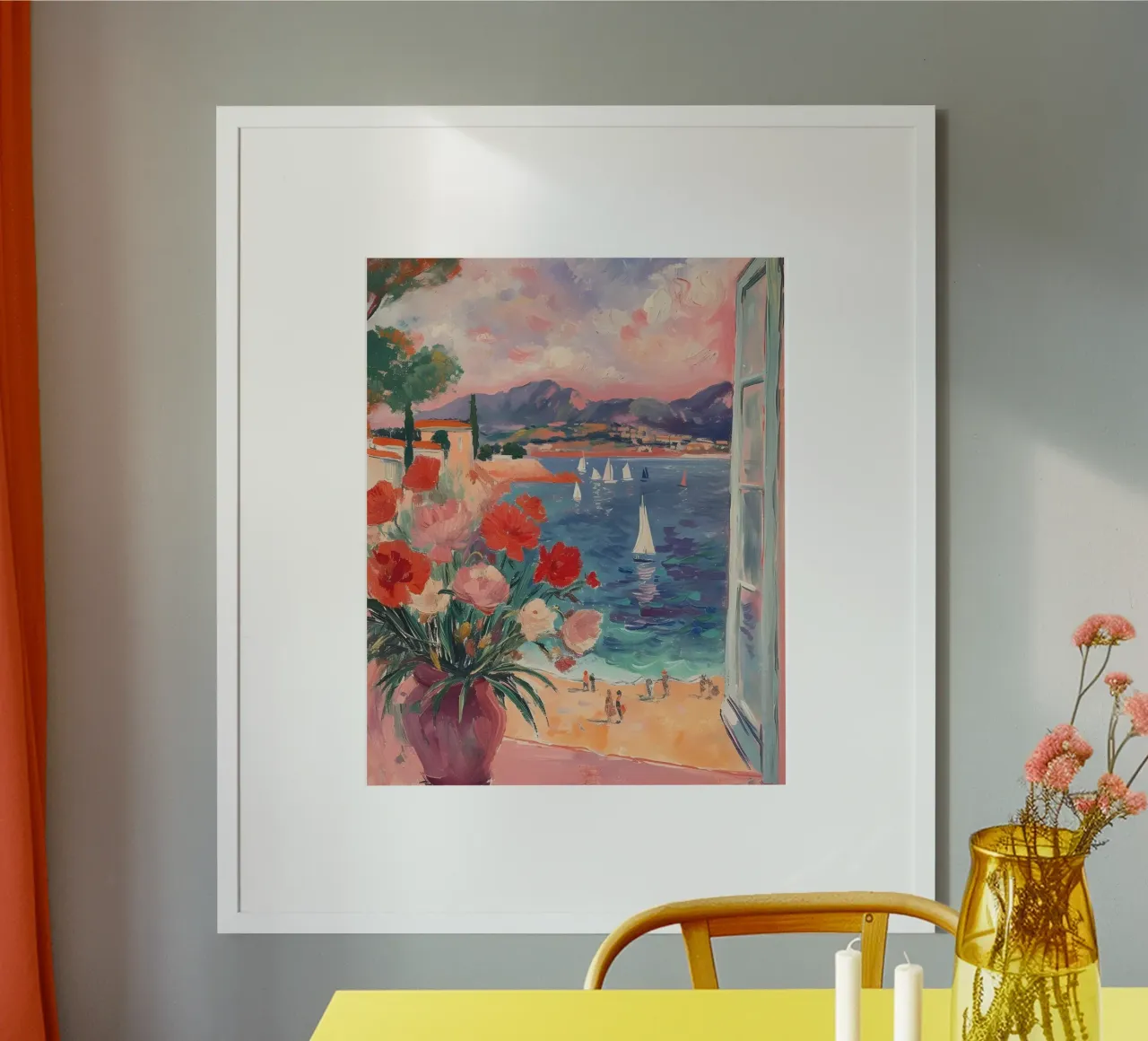 Impressionistische Riviera View - Kustlandschap, Franse charme poster van ClubArt