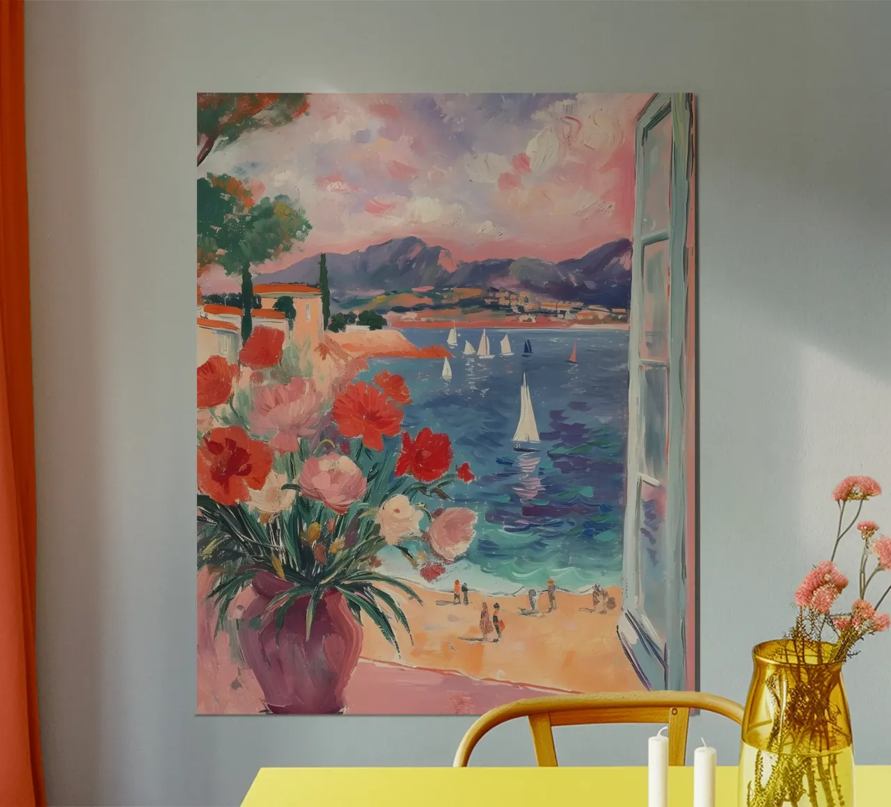 Impressionistische Riviera View - Kustlandschap, Franse charme poster van ClubArt
