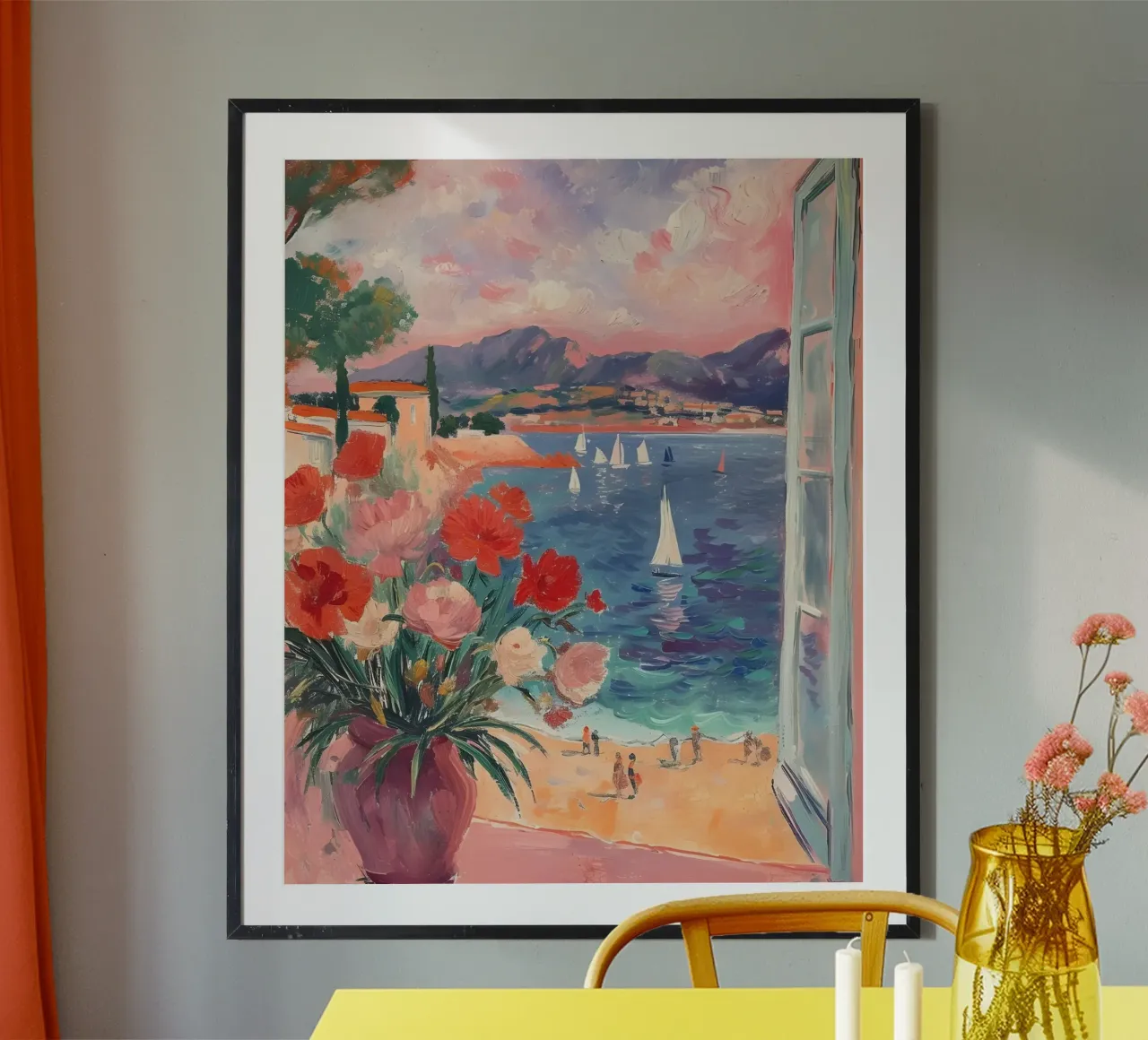 Impressionistische Riviera View - Kustlandschap, Franse charme poster van ClubArt
