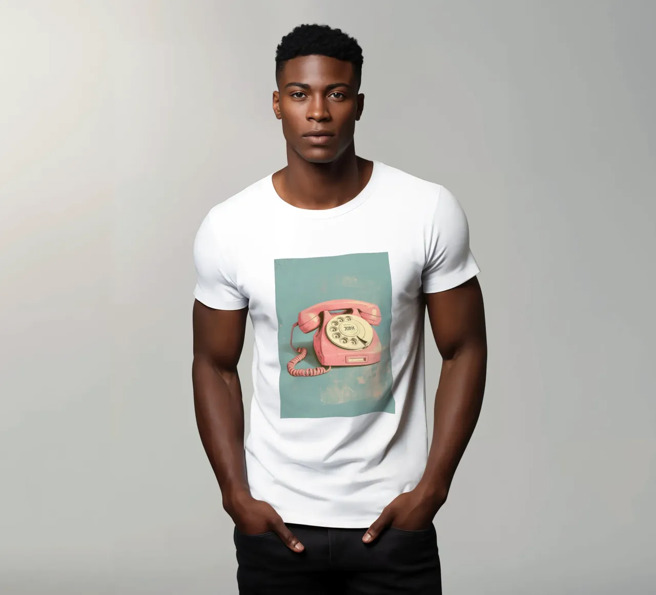 Retro Rotary Phone - Vintage Pink, Pop Art, Nostalgia, Aesth t-shirt by ClubArt