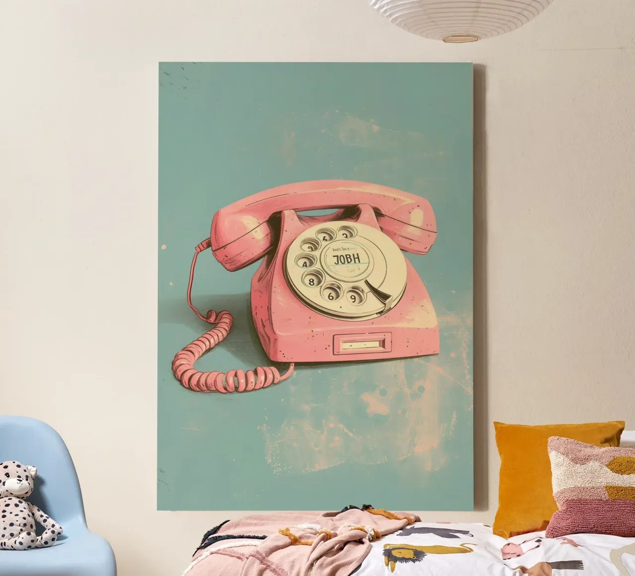 Retro Rotary Phone - Vintage Pink, Pop Art, Nostalgia, Aesth canvas by ClubArt