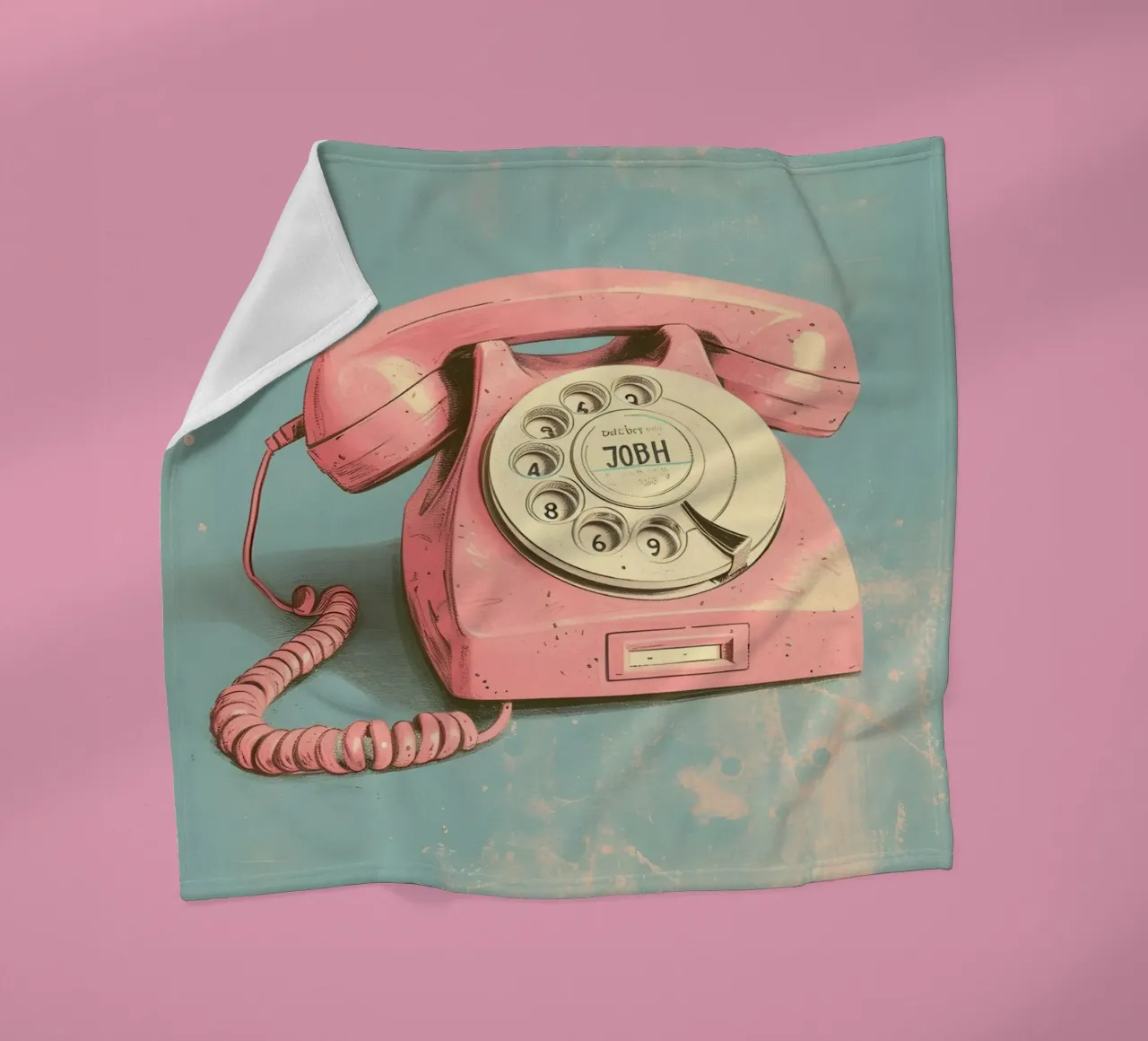 Retro Rotary Phone - Vintage Pink, Pop Art, Nostalgia, Aesth fleece blanket by ClubArt