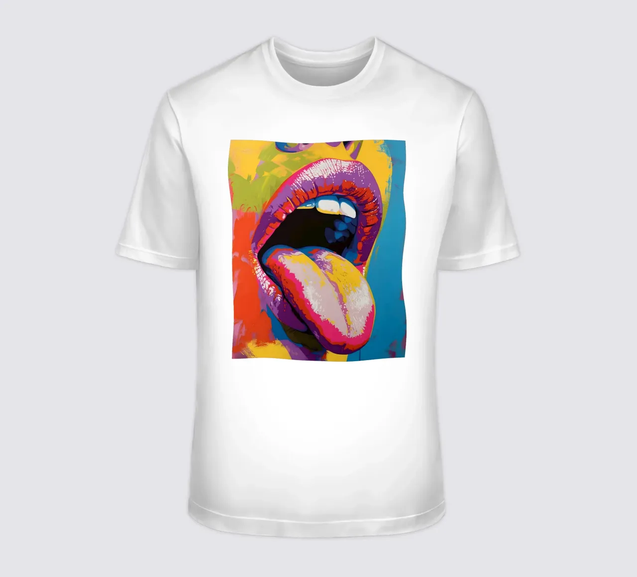 Pop Art Lips - Vibrant Tongue, Bold Expression, Modern Graph t-shirt by ClubArt