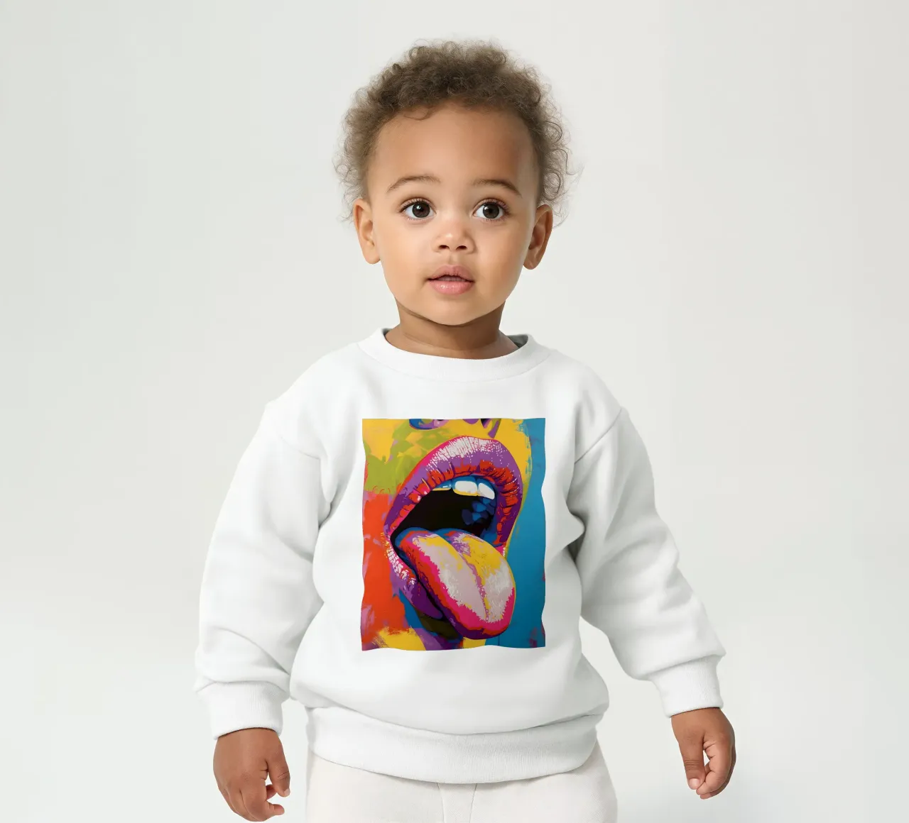 Pop Art Lips - Vibrant Tongue, Bold Expression, Modern Graph baby sweatshirt by ClubArt