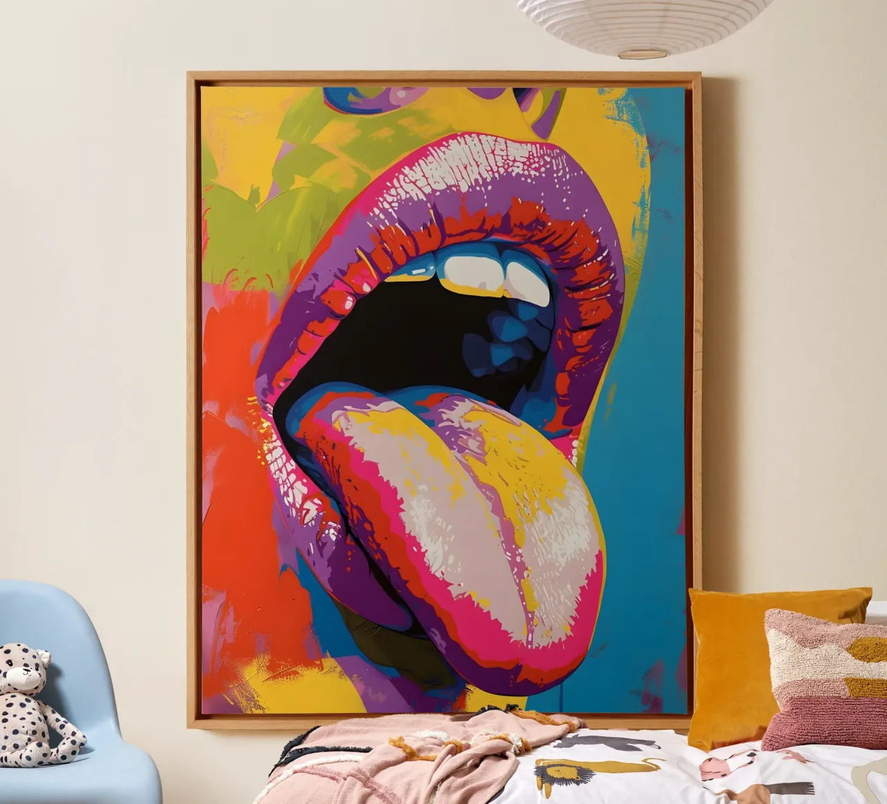 Pop Art Lips - Vibrant Tongue, Bold Expression, Modern Graph canvas by ClubArt