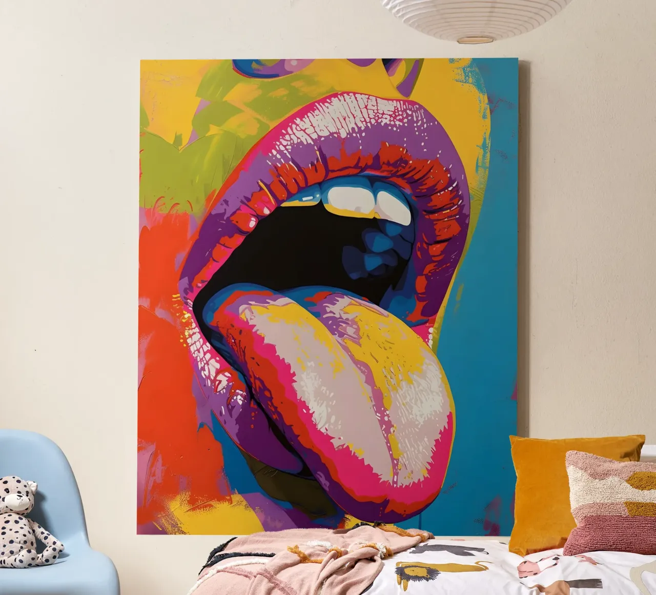 Pop Art Lips - Vibrant Tongue, Bold Expression, Modern Graph canvas by ClubArt